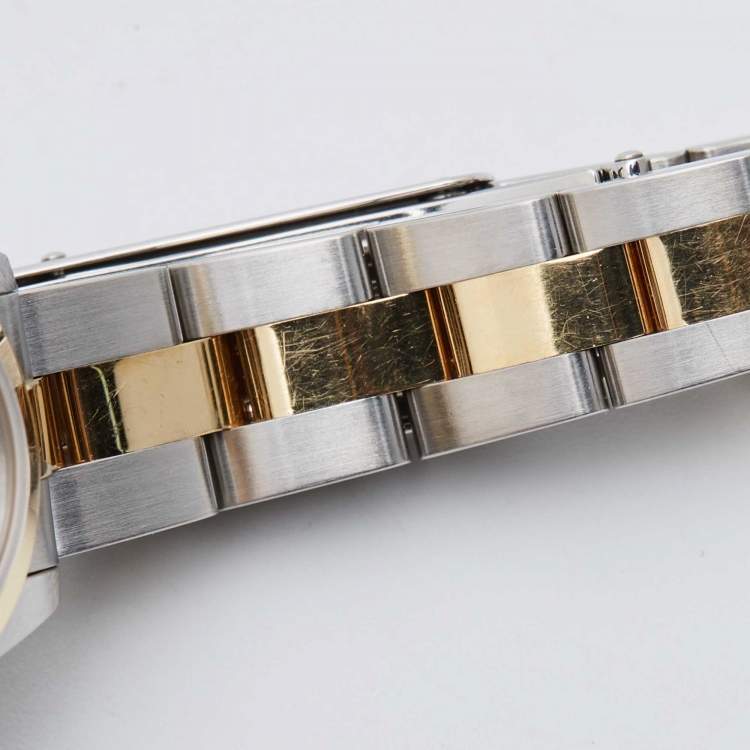 مملوكة مسبقًا Rolex Slate 18K Yellow Gold Stainless Steel Oyster Perpetual 67183 Women's Wristwatch 24 mm