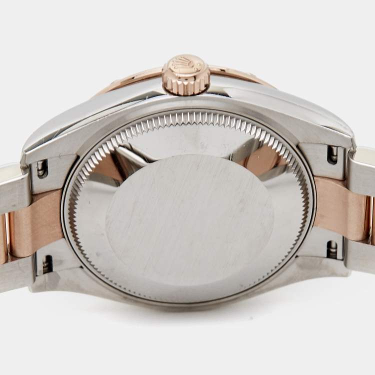 Pre Owned Rolex Chocolate 18K Everose Gold Oystersteel Diamond Datejust M278341RBR-0027 Women's Wristwatch 31 mm