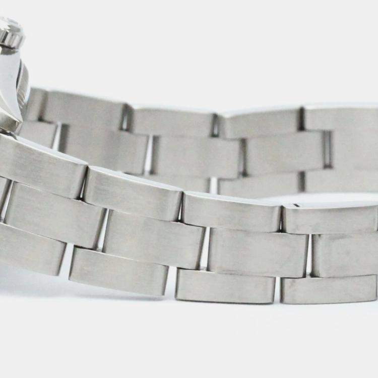 Pre Owned Rolex Orange Stainless Steel Oyster Perpetual 76080 Automatic Women's Wristwatch 24 mm