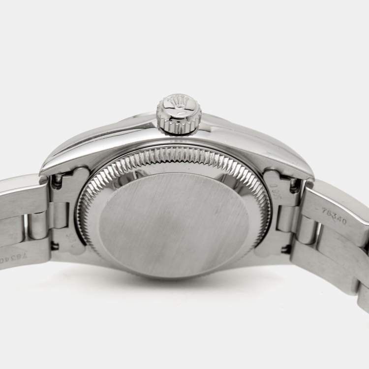 Pre Owned Rolex Salmon Stainless Steel Oyster Perpetual 67180 Automatic Women's Wristwatch 25 mm