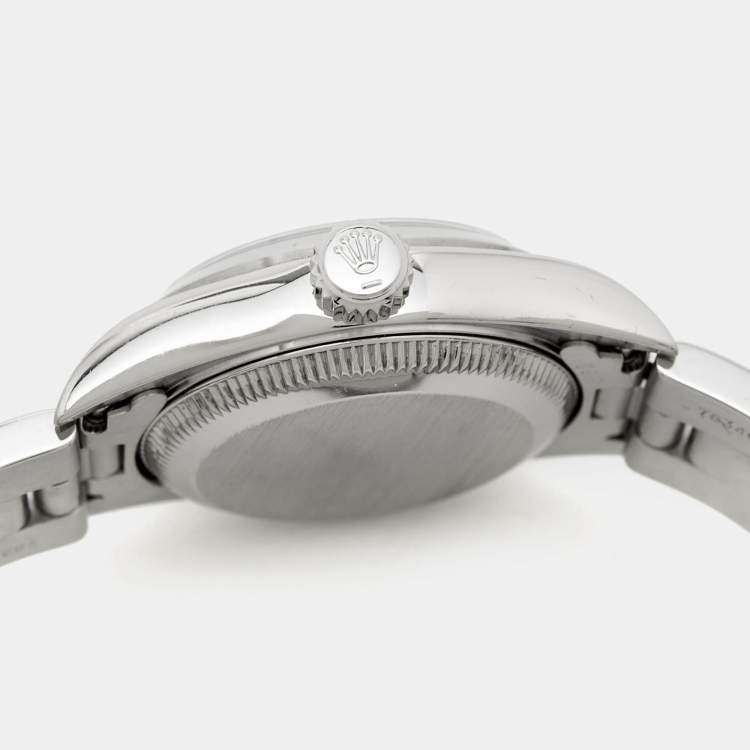 Pre Owned Rolex Salmon Stainless Steel Oyster Perpetual 67180 Automatic Women's Wristwatch 25 mm
