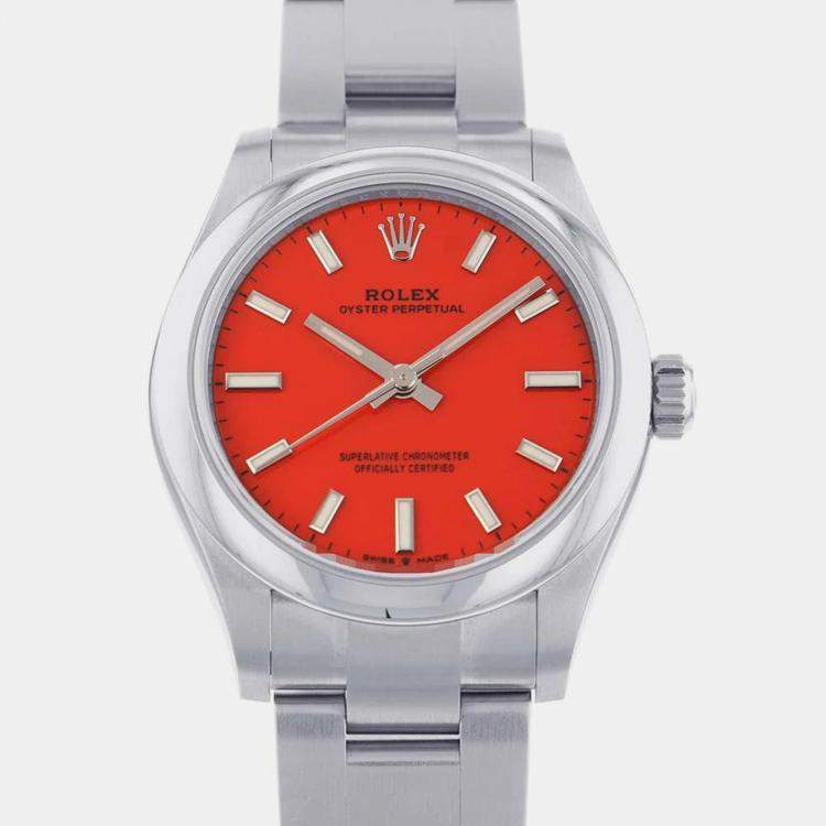 Rolex Red Stainless Steel Oyster Perpetual 277200 Automatic