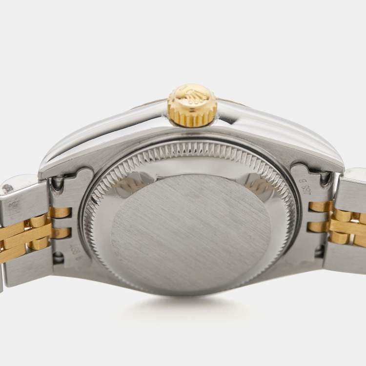 Pre Owned Rolex Silver 18k Yellow Gold And Stainless Steel Datejust 79173 Automatic Women's Wristwatch 26 mm