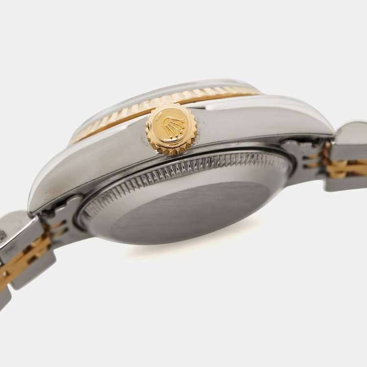 Pre Owned Rolex Silver 18k Yellow Gold And Stainless Steel Datejust 79173 Automatic Women's Wristwatch 26 mm