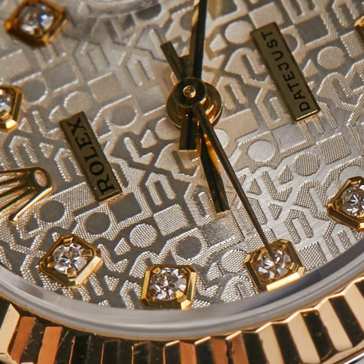 Pre Owned Rolex Silver 18k Yellow Gold And Stainless Steel Datejust 79173 Automatic Women's Wristwatch 26 mm