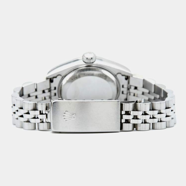 Pre Owned Rolex Ivory Jubilee 18k White Gold Stainless Steel 79174 Women's Wristwatch 26 mm