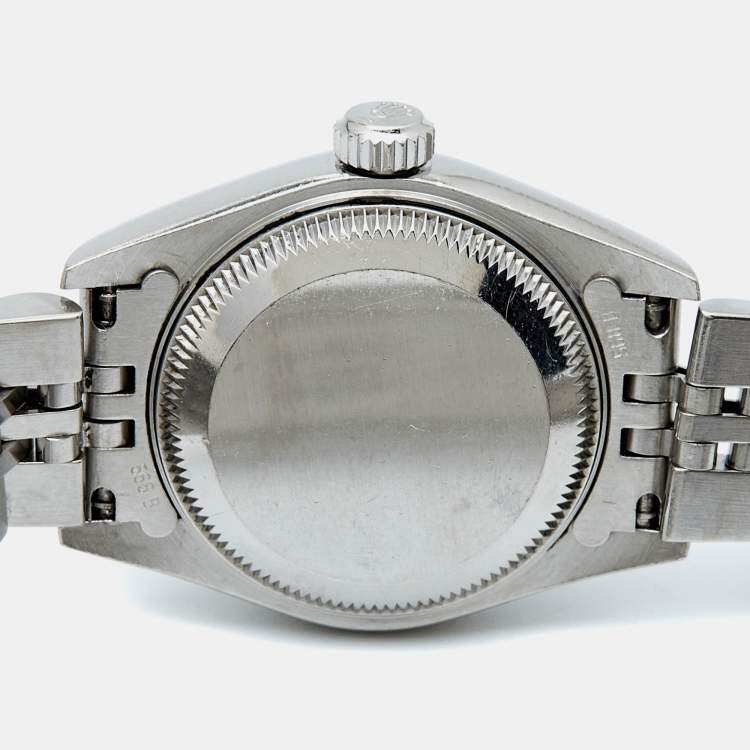 Pre Owned Rolex Ivory Jubilee 18k White Gold Stainless Steel 79174 Women's Wristwatch 26 mm
