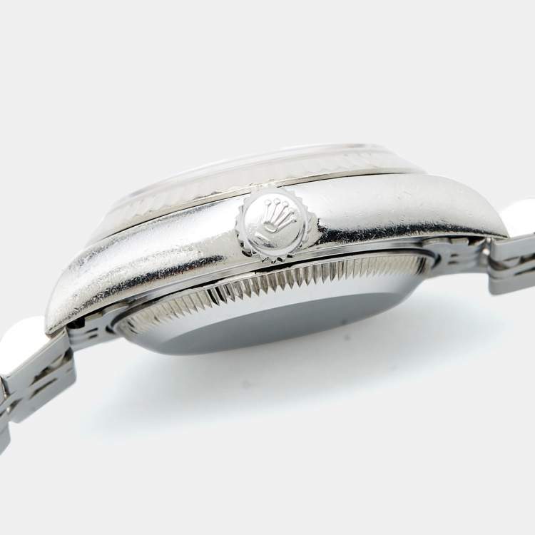 Pre Owned Rolex Ivory Jubilee 18k White Gold Stainless Steel 79174 Women's Wristwatch 26 mm