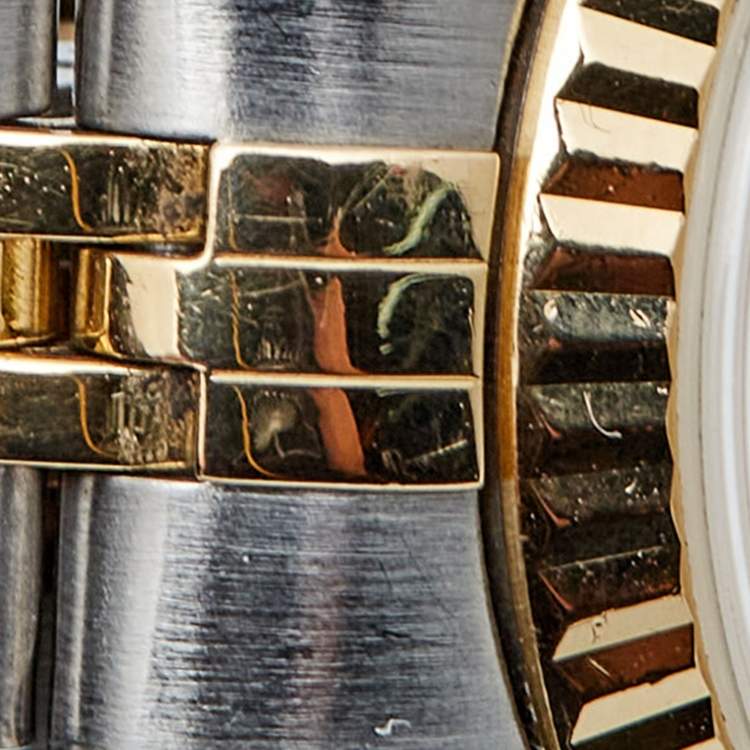 Pre Owned Rolex Ivory 18k Gold Stainless Steel 79173 Women's Wristwatch 26 mm