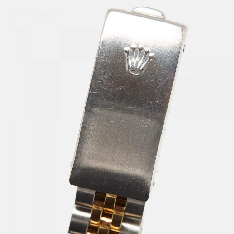 Pre Owned Rolex Champagne 18k Yellow Gold Stainless Steel Datejust 69173 Women's Wristwatch 26 mm