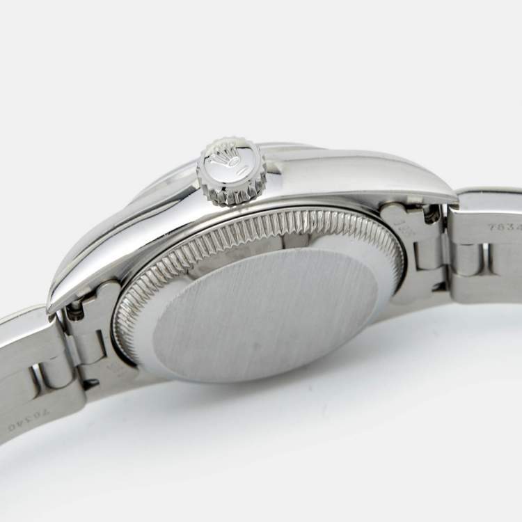 Pre Owned Rolex Salmon Stainless Steel Oyster Perpetual 67180 Automatic Women's Wristwatch 25 mm