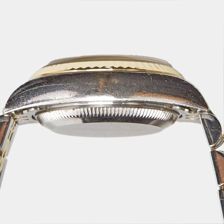 Pre Owned Rolex Champagne Diamond 18k Yellow Gold Stainless Steel Datejust 79173 Women's Wristwatch 26 mm