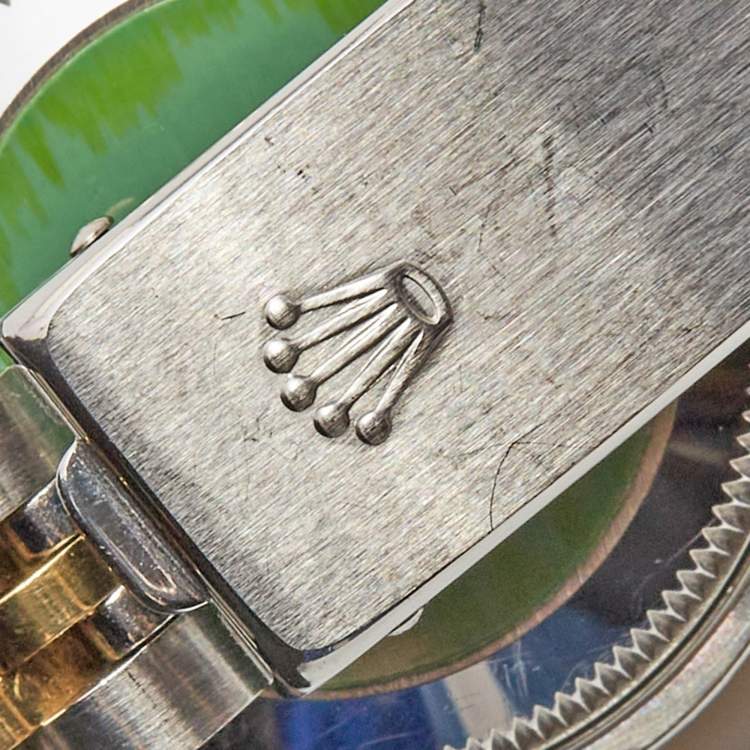 Pre Owned Rolex Champagne 18k Yellow Gold Stainless Steel Datejust 69173 Women's Wristwatch 26 mm