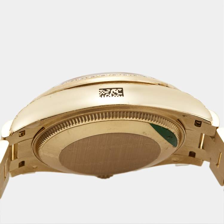 Pre Owned Rolex Olive Green Diamond 18K Yellow Gold President Datejust 278288BRBR Women's Wristwatch 31 mm