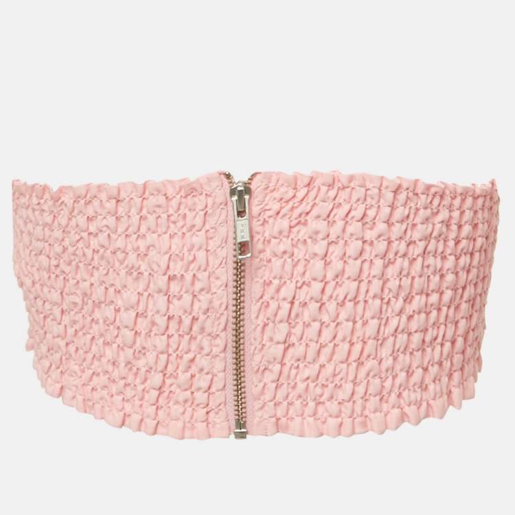 Pre Owned Ronny Kobo Pink Mayah Pleated Bandeau Top M