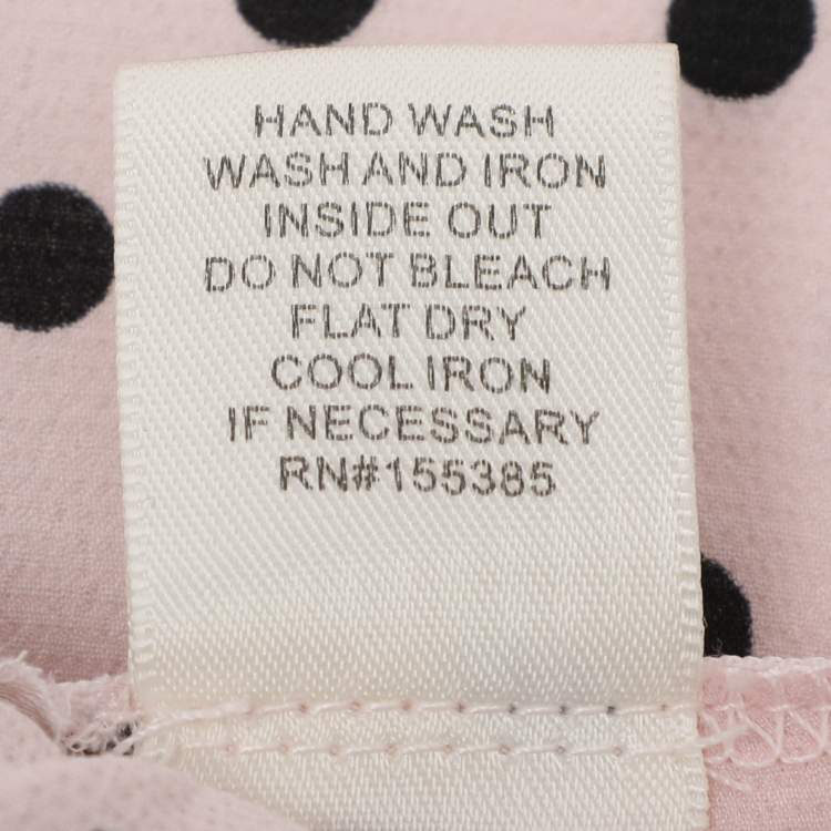 مملوكة مسبقًا Ronny Kobo Pink/Black Polka Dot Print Polyester Top S