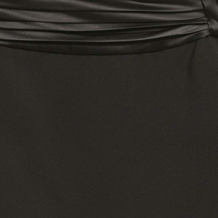 Pre Owned Ronny Kobo Black Crepe and Satin Mini Skirt XS