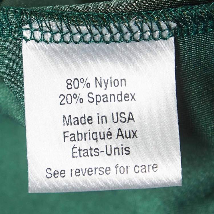 Pre Owned Ronny Kobo Green Nylon Plunge Neck Jumpsuit S