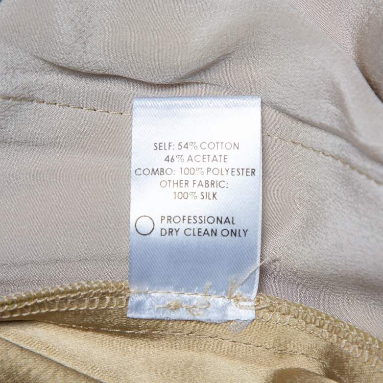 Pre Owned Rosie Assouiin Beige Cotton High Waist Busted Girdle Palazzo Pants M