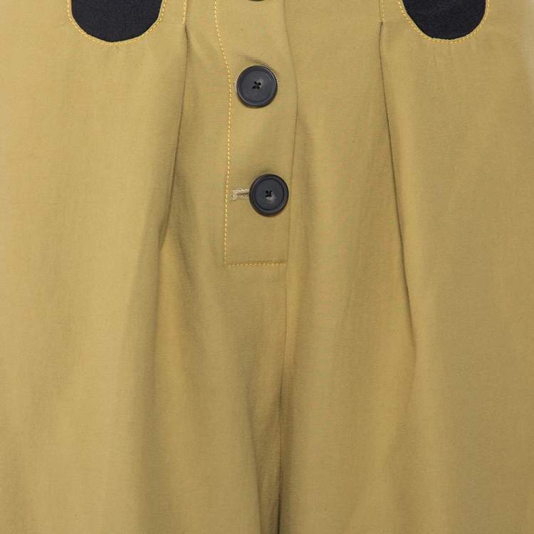 Pre Owned Rosie Assouiin Beige Cotton High Waist Busted Girdle Palazzo Pants M