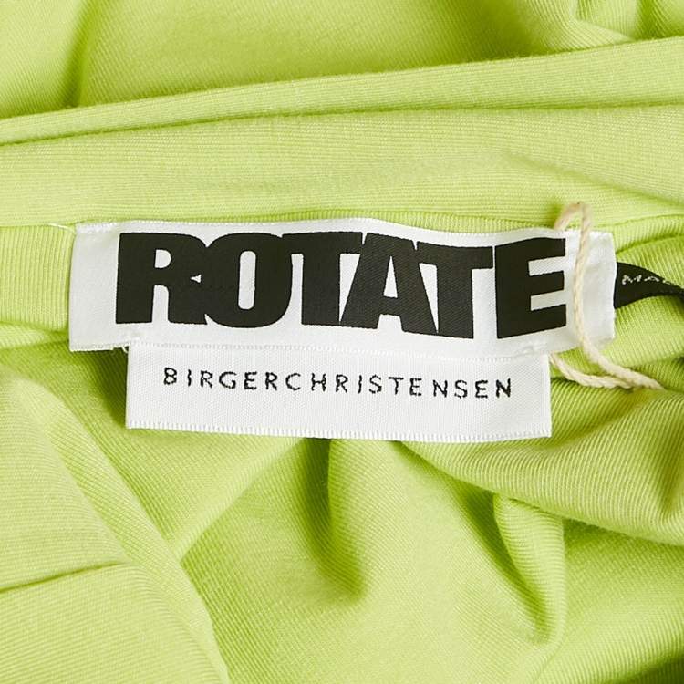 Pre Owned ROTATE BIRGER CHRISTENSEN Wild Lime Jersey Cut-Out Beca Dress S