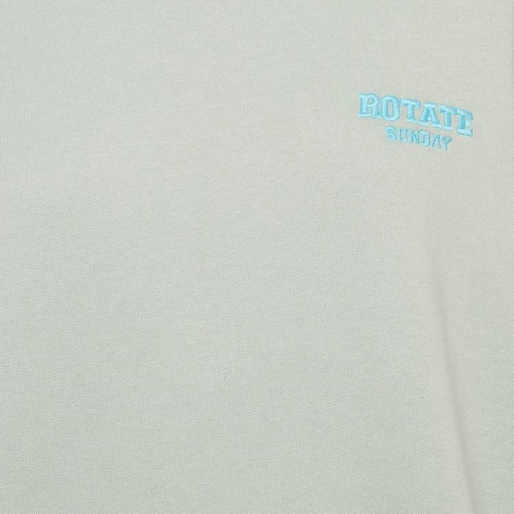 Pre Owned ROTATE Birger Christensen Surf Blue Cotton Iris Crew Neck Sweatshirt M