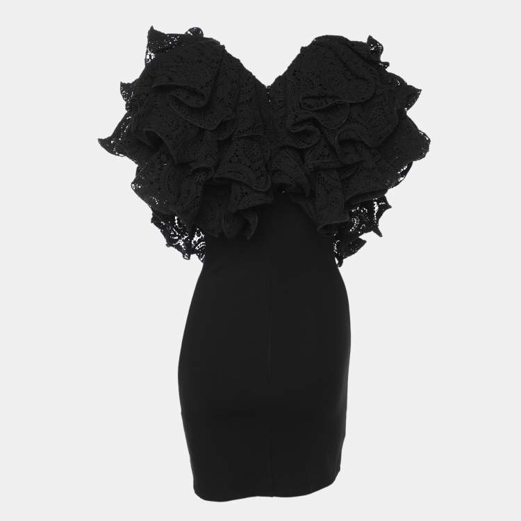 Pre Owned Rotate Birger Christensen Black Organic Cotton Carmen Mini Dress S
