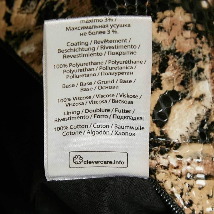 Pre Owned Rotate Birger Christensen Brown Snake Skin Faux Leather Strapless Mini Dress M