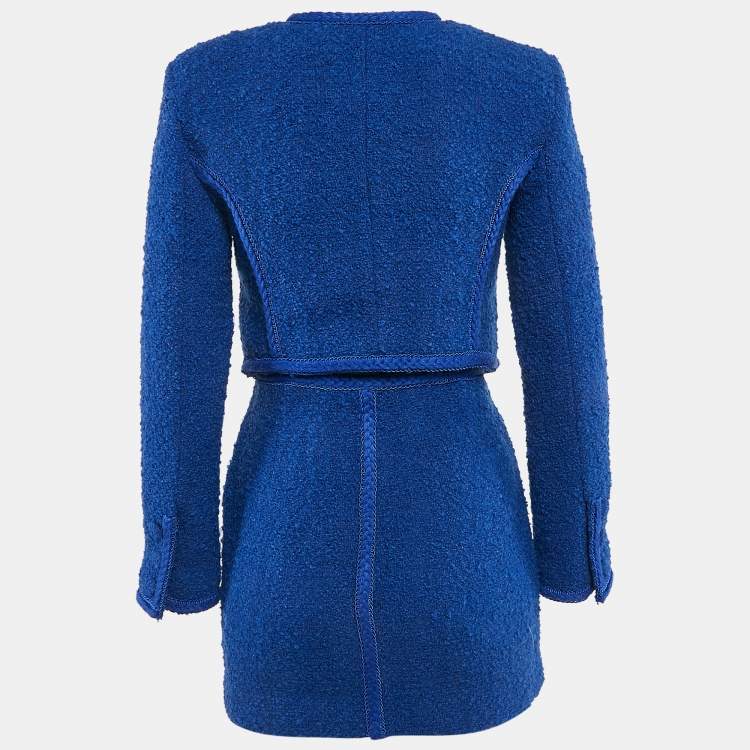 Pre Owned ROTATE BIRGER CHRISTENSEN Blue Tweed Lina Jacket and Skirt Set M/S