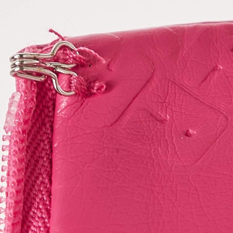 Pre Owned Rotate Pink Logo Embossed Faux Leather Skirt and Strapless Top Set M