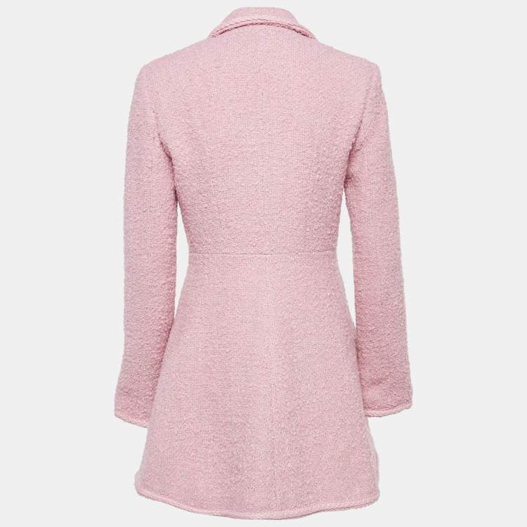 مملوكة مسبقًا ROTATE BIRGER CHRISTENSEN Pink Bouclé Mini Tuxedo Dress M