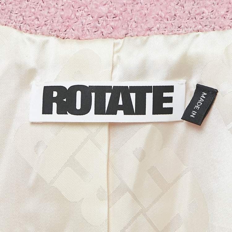 مملوكة مسبقًا ROTATE BIRGER CHRISTENSEN Pink Bouclé Mini Tuxedo Dress M