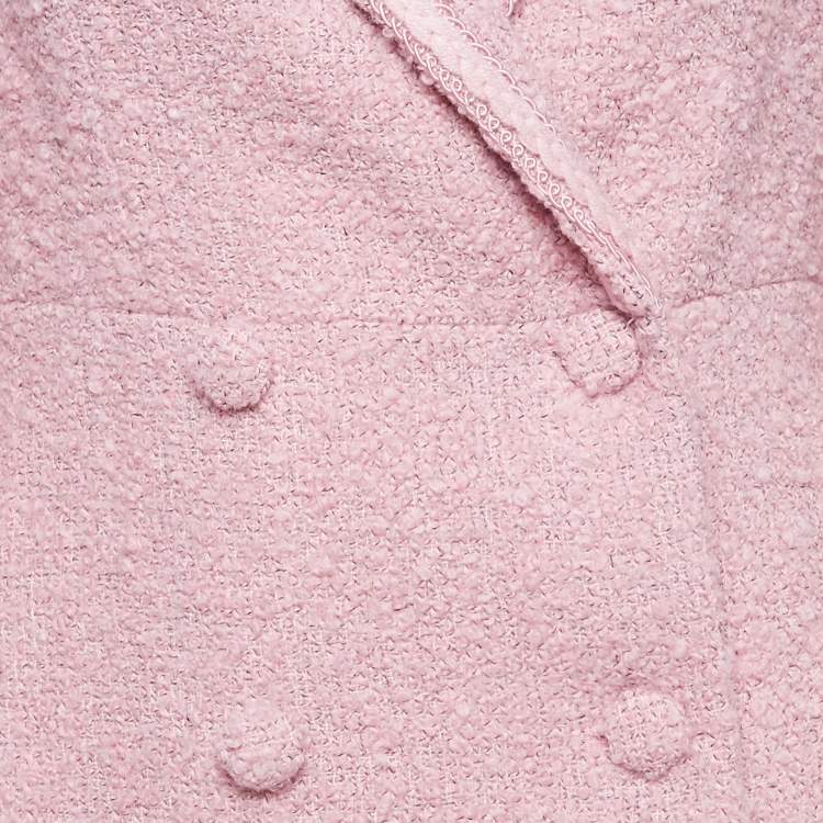 مملوكة مسبقًا ROTATE BIRGER CHRISTENSEN Pink Bouclé Mini Tuxedo Dress M