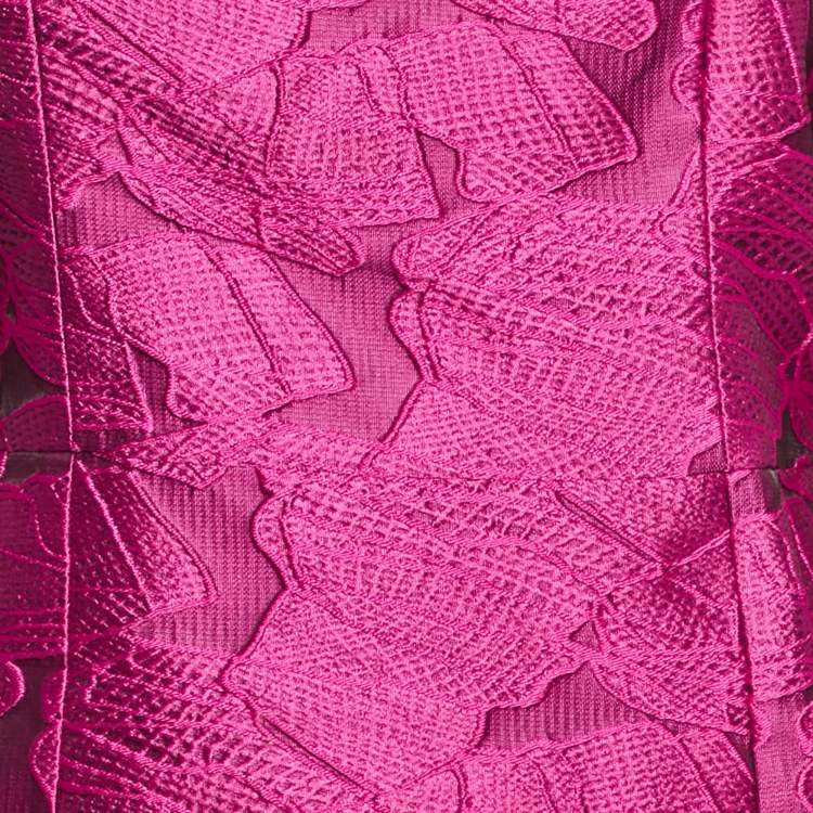 Pre Owned ROTATE Birger Christensen Pink Cut-Out Kaya Jacquard Mini Dress S