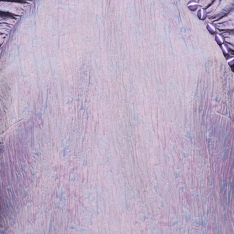 Pre Owned ROTATE Birger Christensen Purple Jaquard Mini Dress M