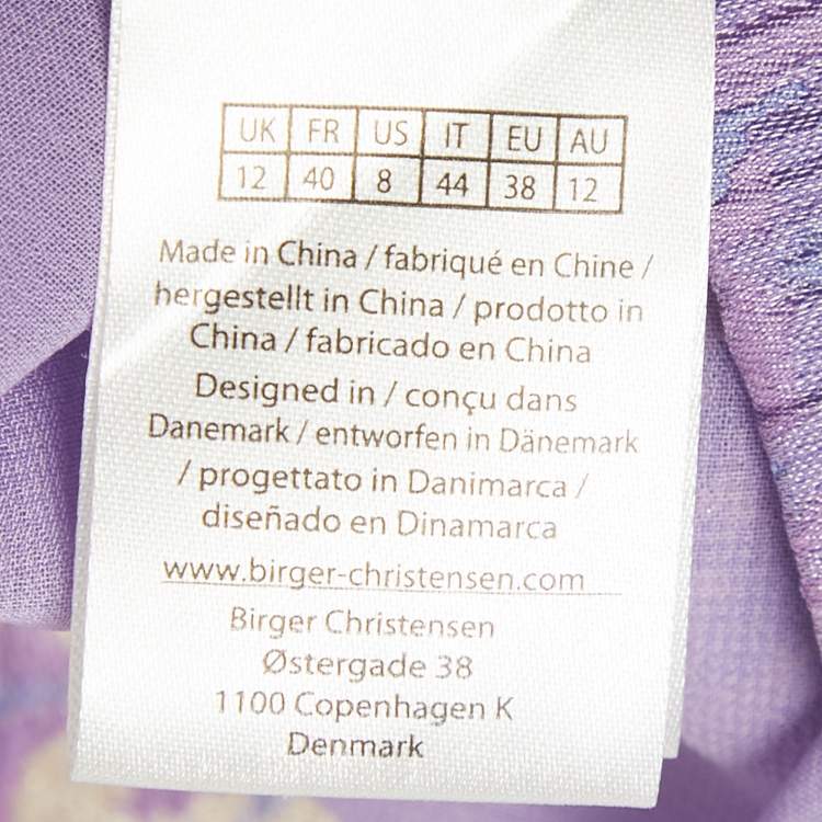 Pre Owned ROTATE Birger Christensen Purple Jaquard Mini Dress M