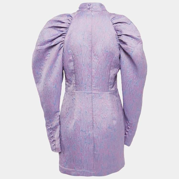 Pre Owned ROTATE Birger Christensen Purple Jaquard Mini Dress M
