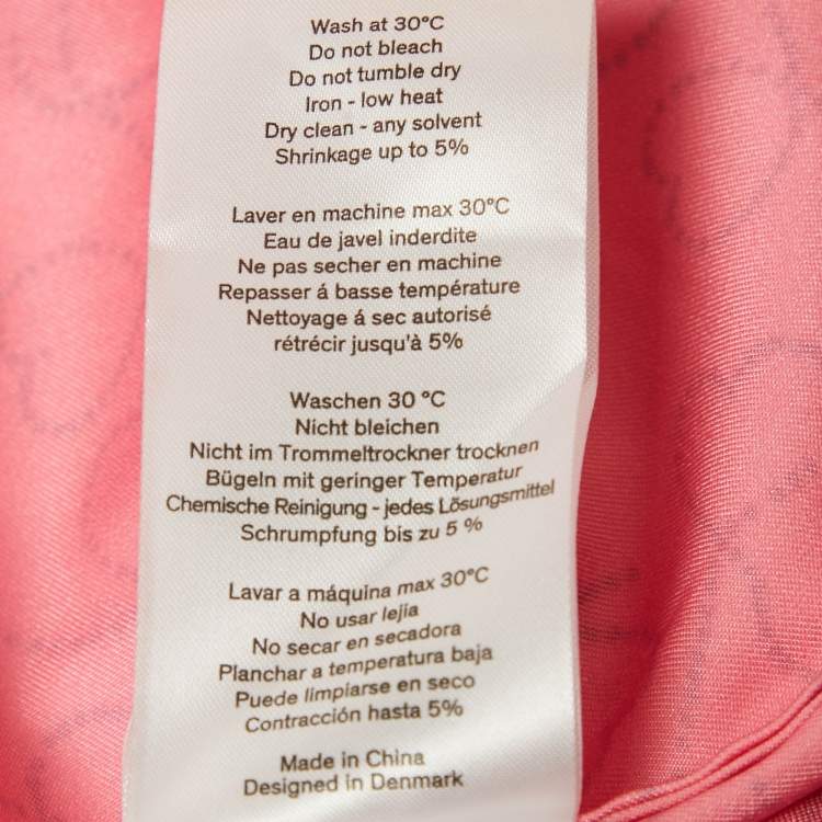 Pre Owned ROTATE BIRGER CHRISTENSEN Pink Printed Satin Cut-Out Mini Dress S
