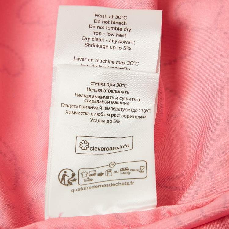 Pre Owned ROTATE BIRGER CHRISTENSEN Pink Printed Satin Cut-Out Mini Dress S