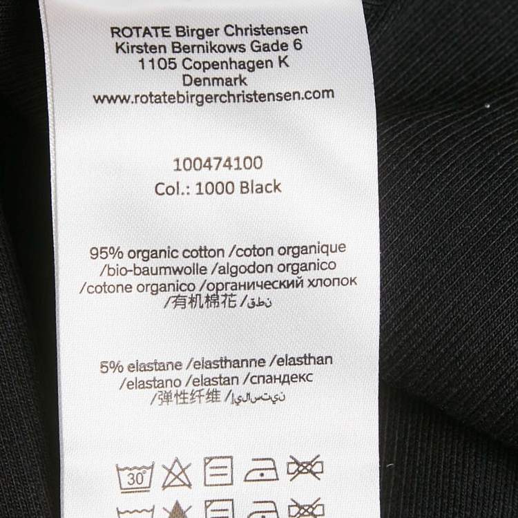 Pre Owned ROTATE Birger Christensen Black Rib Knit Midi Dress M