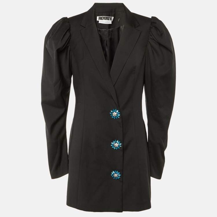 Pre Owned ROTATE Birger Christensen Black Wool Blend Mini Blazer Dress L