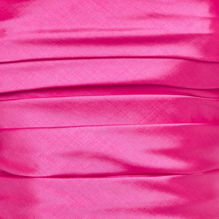 Pre Owned Rozie Corset Pink Pleated Off Shoulder Corset Top S 