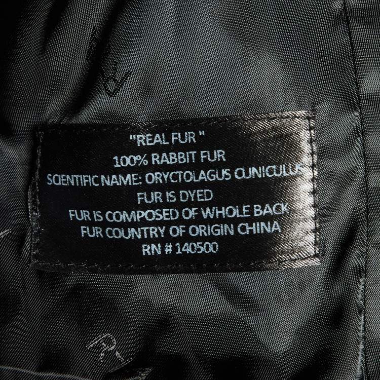 Pre Owned RtA Black Real Fur Zip-Up Hoodie L