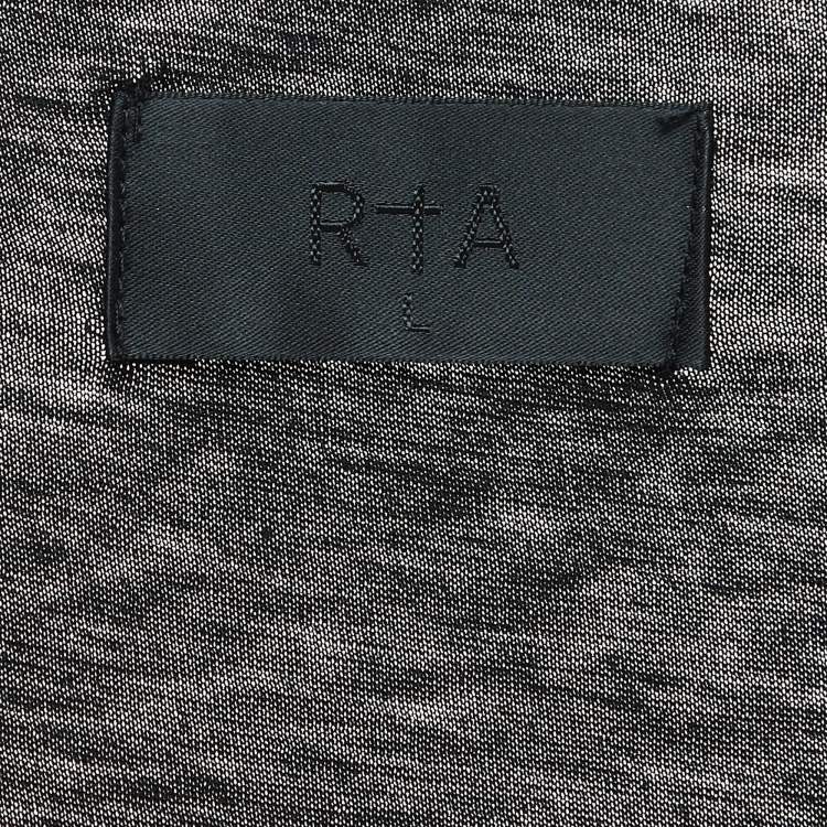 Pre Owned RTA Black Cotton Distressed Crop T-Shirt L
