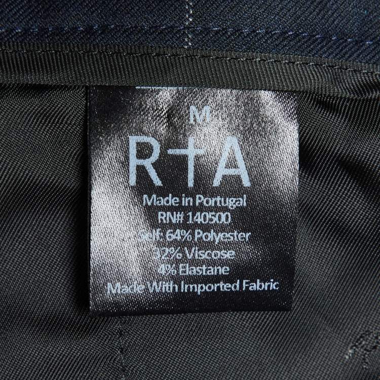 Pre Owned RTA Navy Blue Pin Striped Gabardine Belt Details Trousers M