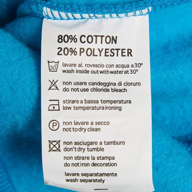 Pre Owned Rumor Blue "I Hate Everyone" Intarsia Cotton Knit Hoodie S