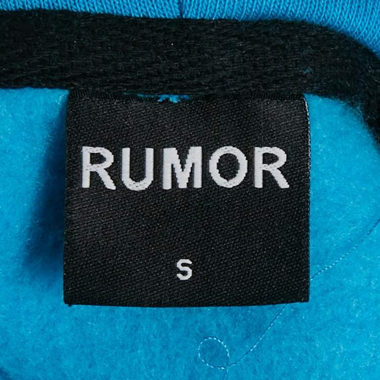 Pre Owned Rumor Blue "I Hate Everyone" Intarsia Cotton Knit Hoodie S