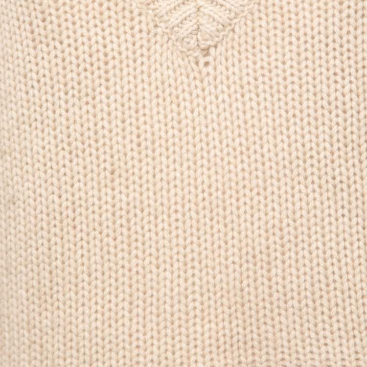 Pre Owned Sablyn Beige Cashmere Knit V-Neck Sweater S