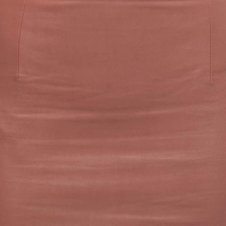 Pre Owned Sablyn Brown Leather Mini Skirt XS