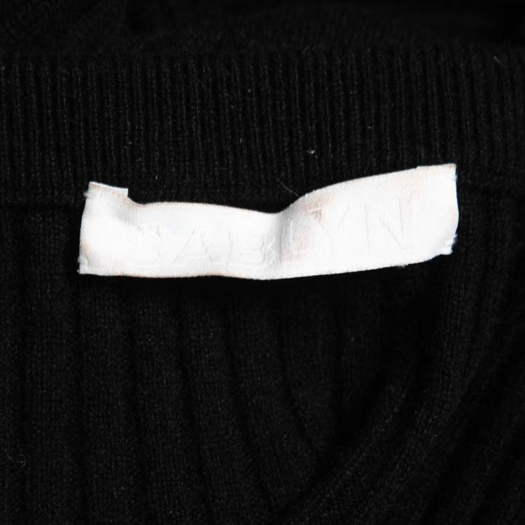 Pre Owned Sablyn Black Cashmere Off-Shoulder Cropped Sweater Top XS